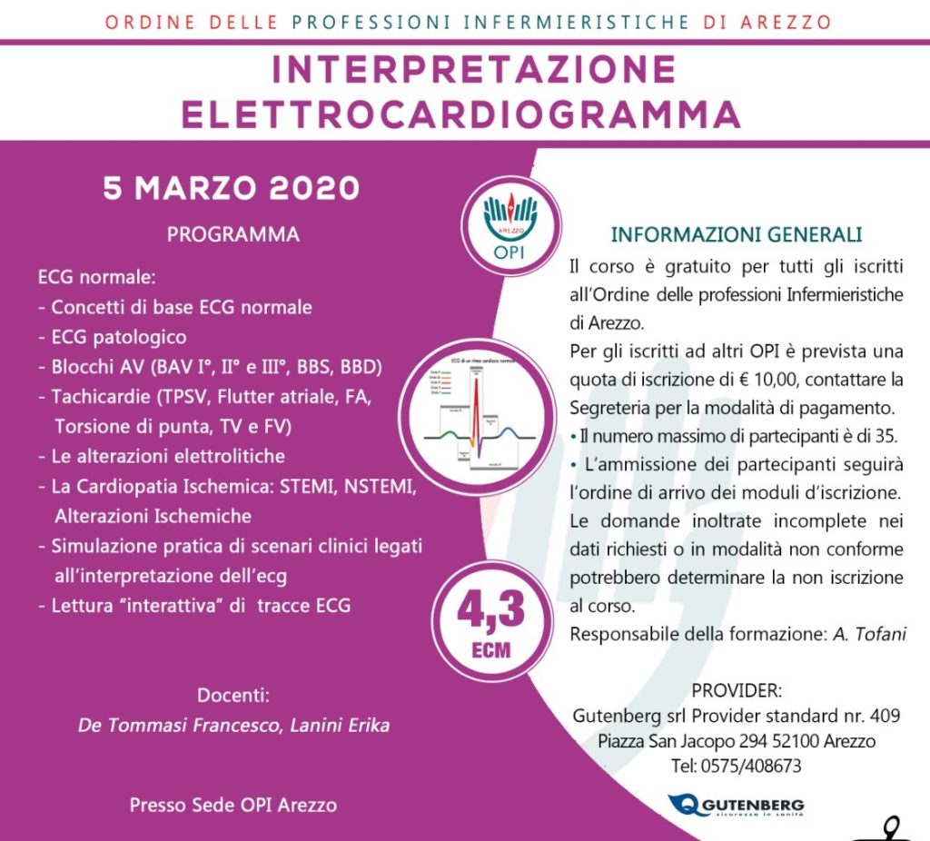 CORSO INTERPRETAZIONE ECG 5 MARZO 2020